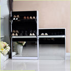 40 Pairs 15mm MDF Wood 185cm Mirrored Shoe Cabinet